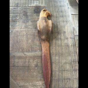 Vintage hand carved wooden letter opener
